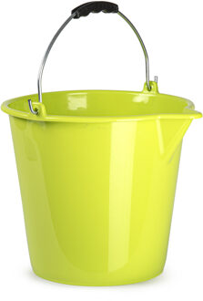Huishoud schoonmaak emmer kunststof groen 9 liter inhoud 30 x 26 cm