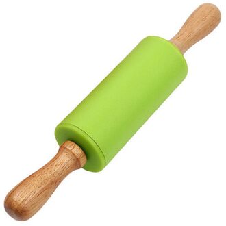Huishoudelijke Artikelen Houten Handvat Siliconen Rollen Rolling Pin Kid Keuken Koken Bakken Tool Nuttig groen