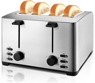 Huishoudelijke Brood Broodrooster Machine Automatische Toast Machine 4 Plakjes Ontbijt Broodrooster Kachel Apparatuur