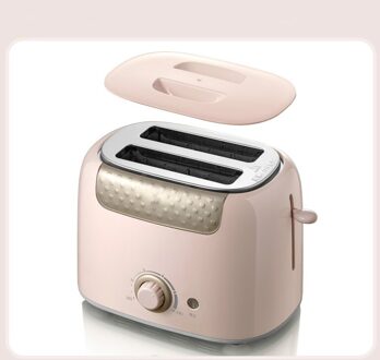 Huishoudelijke Broodrooster Met 2 Plakjes Slot Automatische Warme Multifunctionele Ontbijt Brood Bakken Machine 680W Toast Maker Eu Ons roze / Au