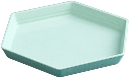 Huishoudelijke Creatieve Zeshoekige Plaat Set 15Cm Verdiepen Dikker Bone Spit Fruitschaal Restaurant Trash Plaat Dessertbord groen