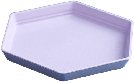 Huishoudelijke Creatieve Zeshoekige Plaat Set 15Cm Verdiepen Dikker Bone Spit Fruitschaal Restaurant Trash Plaat Dessertbord Paars