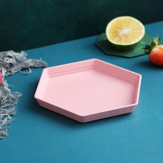 Huishoudelijke Creatieve Zeshoekige Plaat Set 15Cm Verdiepen Dikker Bone Spit Fruitschaal Restaurant Trash Plaat Dessertbord Rood