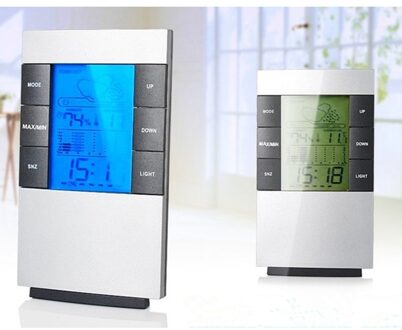 Huishoudelijke Digitale Lcd-scherm Hygrometer Thermometer Temperatuur-vochtigheidsmeter Kalender Klok Alarm