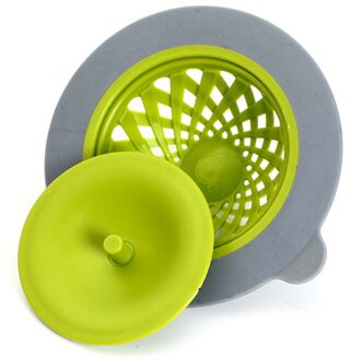 Huishoudelijke Douche Draagbare Afvoerputje Riool Wastafel Siliconen Hair Stopper Zeef Thuis Haar Filter Cleaning Tools groen