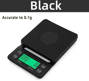 Huishoudelijke Drip Koffie Schaal Met Timer 0.1G Hoge Precisie Elektronische Weegschalen Digitale Keuken Voedsel Schaal Lcd Gewicht Balance zwart / 5Kg