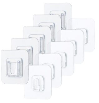 Huishoudelijke Dubbelzijdig Klevende Naadloze Muur Haken Hanger Sterke Transparante Haken Zuignap Sucker Voor Thuis Keuken Badkamer 6paar