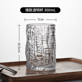 Huishoudelijke Glas Water Cup Vrouwelijke Ins Wind Jongens Zomer Bier Beker Melk Cup Hoge Gletsjer Patroon Grote Thee cup 300ml