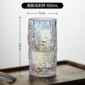 Huishoudelijke Glas Water Cup Vrouwelijke Ins Wind Jongens Zomer Bier Beker Melk Cup Hoge Gletsjer Patroon Grote Thee cup 400ml7