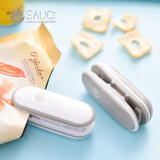 Huishoudelijke Hand Druk Mini Draagbare Plastic Zak Verpakking Zak Elektrische Verzegeling Sealer Snijmachine Te Gebruiken wit