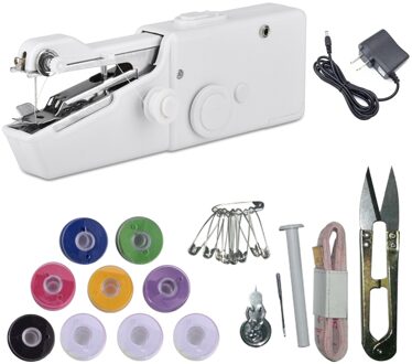 Huishoudelijke Hand Naaimachine Fast Naaien Naald Handwerken Cordless Kleding Stoffen Draagbare Naaimachine EU plug 220V