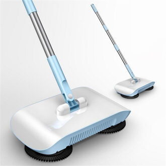 Huishoudelijke Hand Push Veegmachine Microfiber Automatische Mop Machine Cleaning Pad Thuis Stofzuiger Vloer Schoon Gereedschap robot limpieza Blauw