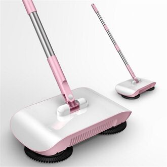 Huishoudelijke Hand Push Veegmachine Microfiber Automatische Mop Machine Cleaning Pad Thuis Stofzuiger Vloer Schoon Gereedschap robot limpieza Roze