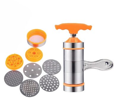 Huishoudelijke Handleiding Roestvrij Staal Pasta Maker Noedels Presser Making Machine Met 7 Mallen Noodle Maker