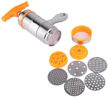 Huishoudelijke Handleiding Roestvrij Staal Pasta Maker Noedels Presser Making Machine Met 7 Mallen Noodle Maker