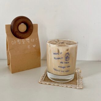 Huishoudelijke Hittebestendig Drinkbekers Melk Koffie Mousse Cup Ins Stijl Handgeschilderde Beer Glas Cup 1 stk