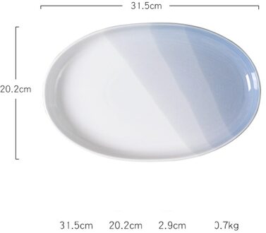 Huishoudelijke Keramische Persoonlijkheid Ovale Plaat Vis Plaat Dampende Plaat Eenvoudige Restaurant Commerciële Swing Plaat Fruitschaal Dessert