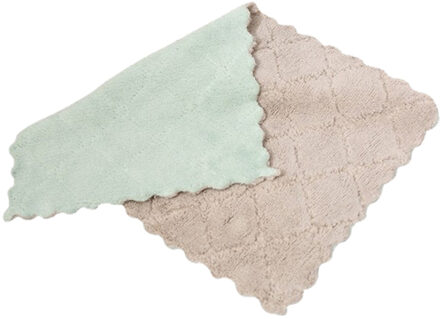 Huishoudelijke Keuken Handdoeken Absorberende Dikkere Double-layer Microfiber Veeg Tafel Keuken Handdoek Reiniging Schotel Wassen Doek 531 grijs