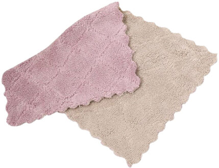 Huishoudelijke Keuken Handdoeken Absorberende Dikkere Double-layer Microfiber Veeg Tafel Keuken Handdoek Reiniging Schotel Wassen Doek 531 paars