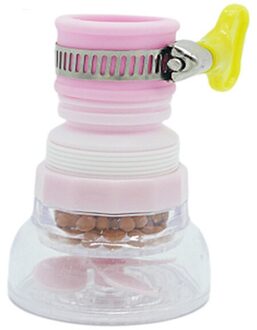 Huishoudelijke Kraan Filter 360-Graden Roterende Intrekbare Onder Druk Douche Splash-Proof Sprinkler Keuken Accessoires Roze