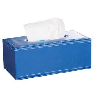 Huishoudelijke Kunstleer Tissue Box Storage Case Hotel Restaurant Papier Dispenser blauw groot