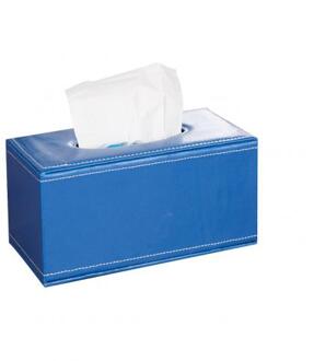 Huishoudelijke Kunstleer Tissue Box Storage Case Hotel Restaurant Papier Dispenser blauw medium