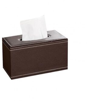 Huishoudelijke Kunstleer Tissue Box Storage Case Hotel Restaurant Papier Dispenser bruin medium