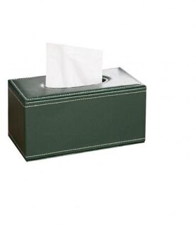Huishoudelijke Kunstleer Tissue Box Storage Case Hotel Restaurant Papier Dispenser groen medium