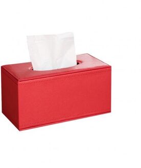 Huishoudelijke Kunstleer Tissue Box Storage Case Hotel Restaurant Papier Dispenser rood medium