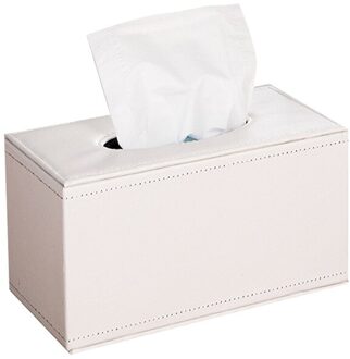 Huishoudelijke Kunstleer Tissue Box Storage Case Hotel Restaurant Papier Dispenser wit medium