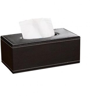 Huishoudelijke Kunstleer Tissue Box Storage Case Hotel Restaurant Papier Dispenser zwart groot