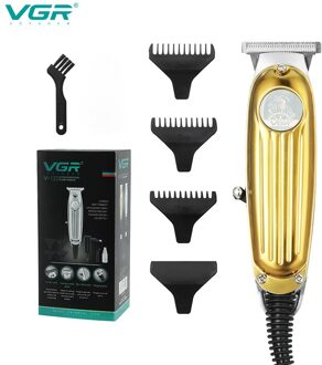 Huishoudelijke Metalen Tondeuse Voeding Type High-Power Elektrische Trimmer Voor Mannen Vgr Plug-In Hair clippers Goud