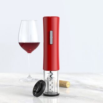 Huishoudelijke Milieubescherming Grade Abs Wijn Elektrische Wijn Kurkentrekker Flesopener Automatische Flesopener Keuken Gereedschap helder rood