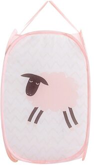 Huishoudelijke Opvouwbare Cartoon Wasmand Doos Inklapbare Zakken Vuile Kleren Wasmand Tas Grote Capaciteit Organizer Wassen roze Sheep