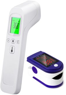 Huishoudelijke Oximeter Vinger Oxymetrie Bloed Zuurstof Hartslagmeter En Infrarood Thermometer Digitale Non-Contact Thermometers stijl 01