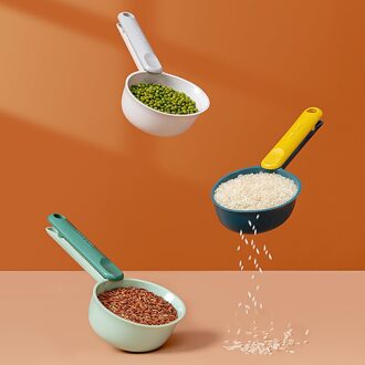 Huishoudelijke Rijst Lepel Keuken Gadgets Water Scoop Meel En Granen Cup Grote Capaciteit Noodle Lepel Afdruiprek Voor Groenten wit 3