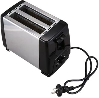 Huishoudelijke Roestvrijstalen Broodrooster Dubbele Slot Broodrooster Automatische Mini Ontbijt Toast 2 Slice Verwarming Broodrooster-Eu Plug