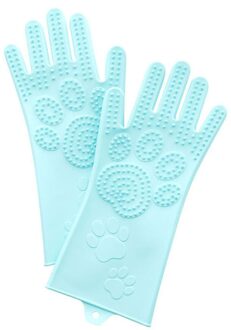 Huishoudelijke Siliconen Handschoenen Katten En Honden Massage Schoon Om Float Haar Bad Handschoenen Dierbenodigdheden Huisdier Borstel Borstel Accessoires groen