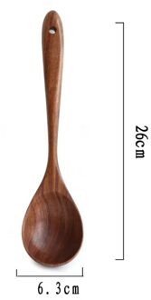 Huishoudelijke Teak Natuurlijke Houten Servies Lepel Pollepel Turner Lange Rijst Vergiet Soep Skimmer Koken Lepels Scoop Keuken Tool Set