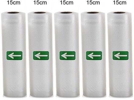 Huishoudelijke Voedsel Vacuüm Verpakking Zak Voor Vacuumsealer Vacuüm Opbergzakken Voedsel Verse Lang Houden 12/15/20/25/28 Cm * 500 Cm 5 Roll 15cm5pcs