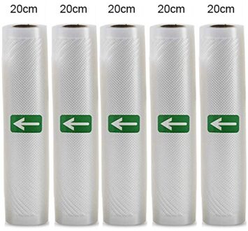 Huishoudelijke Voedsel Vacuüm Verpakking Zak Voor Vacuumsealer Vacuüm Opbergzakken Voedsel Verse Lang Houden 12/15/20/25/28 Cm * 500 Cm 5 Roll 20cm5pcs
