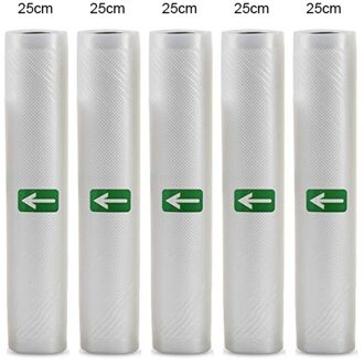 Huishoudelijke Voedsel Vacuüm Verpakking Zak Voor Vacuumsealer Vacuüm Opbergzakken Voedsel Verse Lang Houden 12/15/20/25/28 Cm * 500 Cm 5 Roll 25cm5pcs