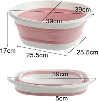 Huishoudelijke Vouwen Wastafel Draagbare Sink Voet Emmer Wastafel Plastic Opvouwbare Voet Wastafel Reizen Outdoor Kamp Bassins roze L