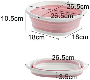 Huishoudelijke Vouwen Wastafel Draagbare Sink Voet Emmer Wastafel Plastic Opvouwbare Voet Wastafel Reizen Outdoor Kamp Bassins roze S