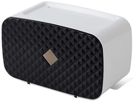 Huishoudelijke Waterdichte Wandmontage Wc-papier Lade Papierrol Buis Opbergdoos Lade Tissue Doos Plank Thuis Badkamer Product klein zwart