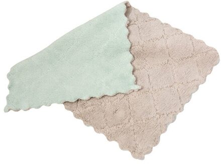 Huishoudelijke Zachte Verdikking Theedoek Microfiber Keuken Handdoek Absorberende Vaatdoek Non-stick Olie Wassen Keuken Vod Huishouden groen