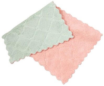 Huishoudelijke Zachte Verdikking Theedoek Microfiber Keuken Handdoek Absorberende Vaatdoek Non-stick Olie Wassen Keuken Vod Huishouden Roze