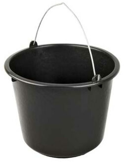 Huishoudemmer met hengsel - zwart - 12 liter - schoonmaak emmer - auto wassen
