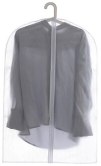 Huishouden Ademend Rits Stofkap Opbergzakken Transparant Waterdicht Anti-Dust Kleding Covers Voor Pak Dans Kleding wit / L