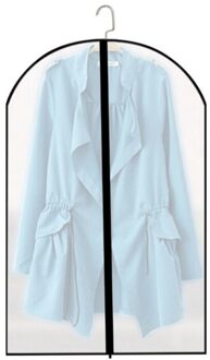 Huishouden Ademend Rits Stofkap Opbergzakken Transparant Waterdicht Anti-Dust Kleding Covers Voor Pak Dans Kleding zwart / M